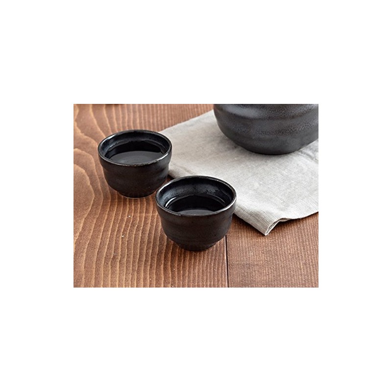 Tableware East Sake Cup Guinomi, Iron Black or-002
