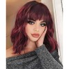 AISI HAIR Synthetic Curly Bob Wig with Bangs Short Bob
