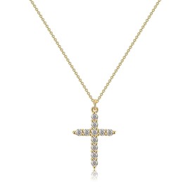 Gold Cross Necklaces for Women Dainty Crown Cross Necklace Trendy Faith Cross Necklace Gold Rhinestone Cross Charm Necklace Stocking Stuffers Jewelry Gifts-C