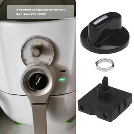 Create idea 2PCS Rotary Switch 4 Positions 3 Speeds Rotary Gear Switch Speed Rotary Selector Device Rotary Switch Governor Knob for Fan Heater Warmer Juicer