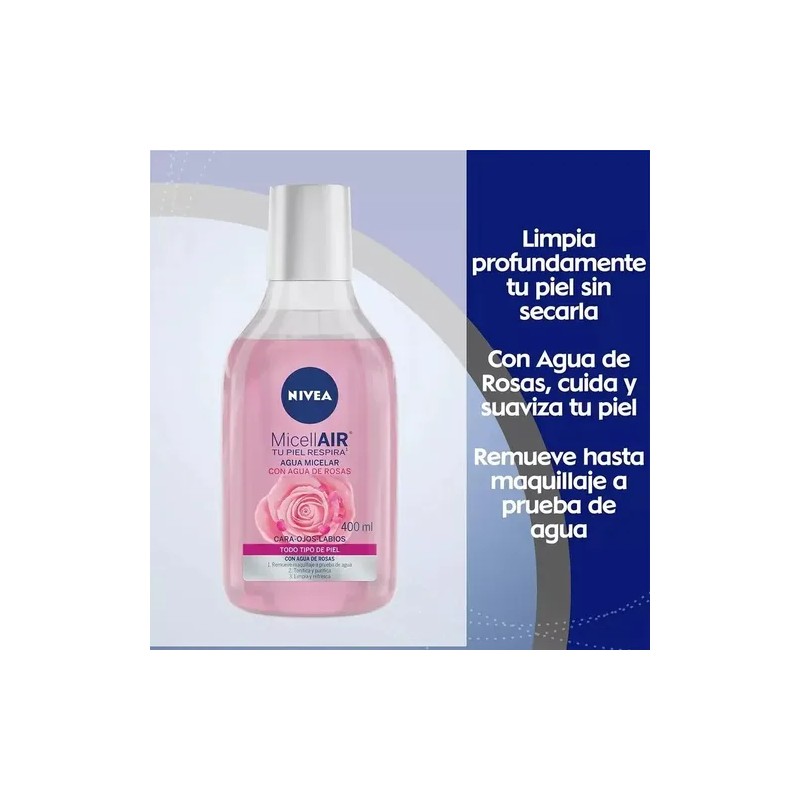 Agua Micelar Desmaquillante Nivea Agua De Rosas 400ml