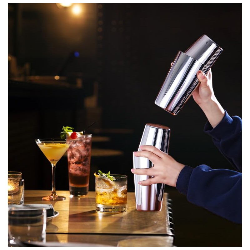 Stainless Steel Cocktail Shaker, Boston Shaker for Bartender, Practice and