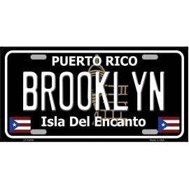 Smart Blonde Brooklyn Puerto Rico Black License Plate / Sign / Plaque