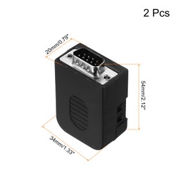 sourcing map DB9 Breakout Connector, RS232 Serial Adapter Solderless Module Board with case 9 Pin 2 Row Male Port Solderless Terminal Block Adapter Pack of 2