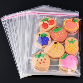 300 Pcs Clear Cellophane Bags 5x7 Inches, Self Sealing Packaging Bags for Cookies, Candy, Gifts, Favors, Bakery Supplies, Cookie Bag for Chocolate Chip Cookies, Brownies, and More