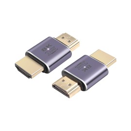 PNGKNYOCN 8K HDMI Converter, HDMI 2.1 Male to Male Adapter 48Gbps Ultra HD Connection with LED Light, Supports 8K @ 60Hz, 4K @ 120Hz, HDR, eARC, for HDTV, Monitor, Projector (Pack of 2)