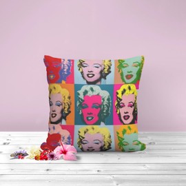 The Beach Stop Colourful Pop Art Marilyn Monroe Cushion Cover | Gift Idea | Home Living Decor | 45x45cm 18x18 | Pop Art Marilyn