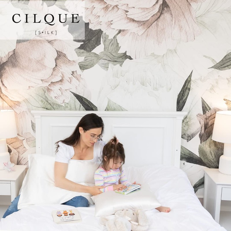 CILQUE 100% Mulberry Silk Toddler Pillowcase, 22 Momme (Vanilla -