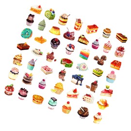 Housoutil 1 Set of Dessert Pattern Seal Stickers 50 Pieces Handmade Stickers for Decorative Sealing Packaging