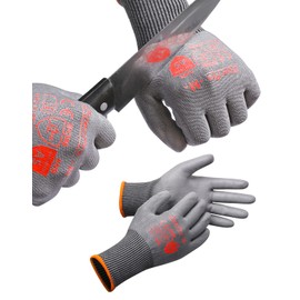 Duerfusa Blade-Resistant Gloves, 1 Pair Cut Resistant Gloves, Diamond Silk Fiber, Blade-Proof, Work Gloves, Anti-Slip, For Sites, Factories, DIY, Outdoors, Work, Large Orders Welcomed, Gardening (1 Pair/Gray/M Size)