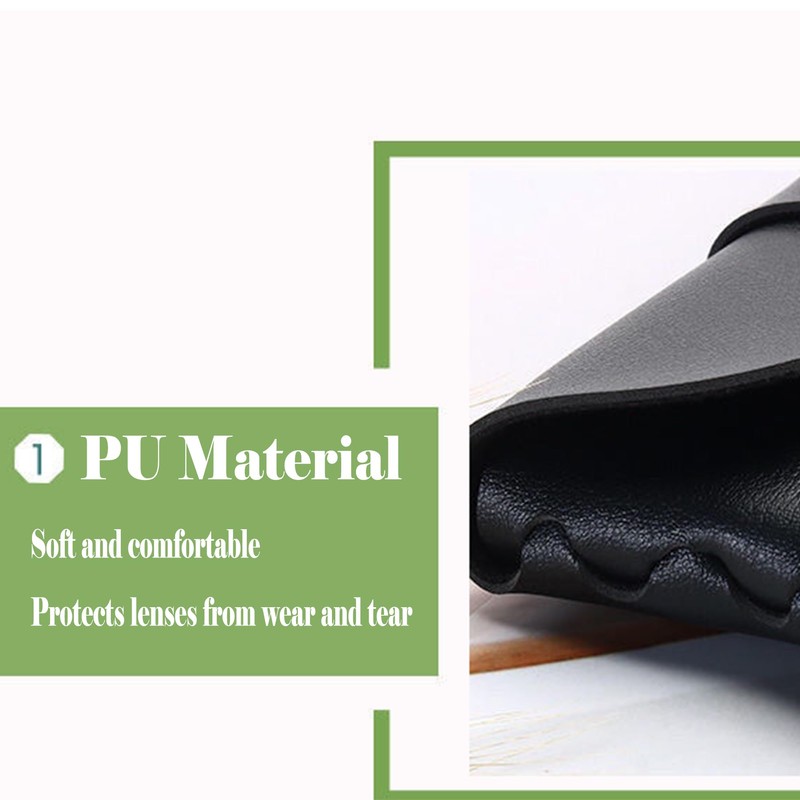 Onrtry Soft Leather Eyeglass Case PVC Nail Buckle Glasses Bag