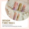 Rchovsam Long Press on Nails Square xl French Tip Fake