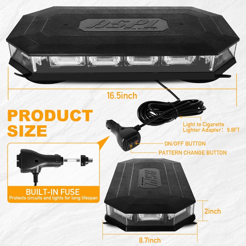 ASPL 16.5 Inch Roof Top Beacon Emergency Strobe Light 56