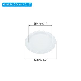 PATIKIL 1 Inch Flat Decorative Bottle Caps, 30 Pack Craft Bottle Pendant Trays Double Sides Printed for DIY Pendants Craft Scrapbooks, White
