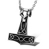 Cupimatch Men's Stainless Steel Wolf Head Thor's Hammer Celtic Knot