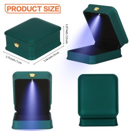 KUKUVR Necklace Pendant Gift Box with LED Light, Premium PU Leather Jewellry Storage Display Case for Wedding Engagement Birthday Anniversary Ceremony for Women Girl (Green)