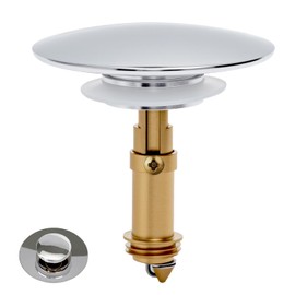 KQDRAVINE Sink Plug Pop Up, Brass Bounce Core Push-Type Drain Plug, Pop Up Plug Sink, Bath Plug for 36-39 mm Drain Holes, Sink Stopper Replacement for Bathroom and Kitchen 66 mm Cap