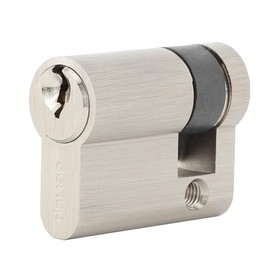 Jeriup 40mm Half Cylinder with 3 Yale Keys, Half Euro Profile Cylinder, Single Side Open Copper Lock Cylinder, Anti-Rust Corrosion Resistant Anti-Theft Wooden Door Lock Cylinder