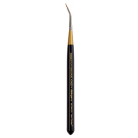 KINGART Premium Original Gold 9670M-5/0 Micro Detail TIGHTSPOT DETAILER - Mini THICK HANDLE Series Artist Brush, Golden Taklon Synthetic Hair, for Acrylic, Watercolor, Gouache Painting, Size 5/0