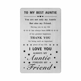 FALOGI Auntie Gifts for Women, Best Auntie Card from Nephew Niece, I Love My Auntie Presents
