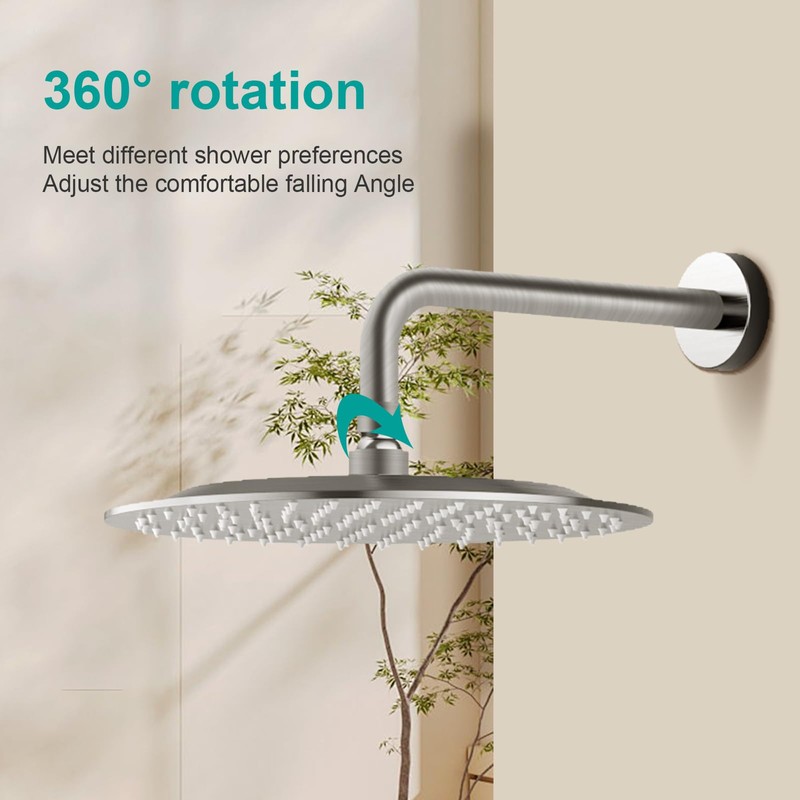 AULEEND All Metal Rain Shower Head - Heavy Duty Stainless