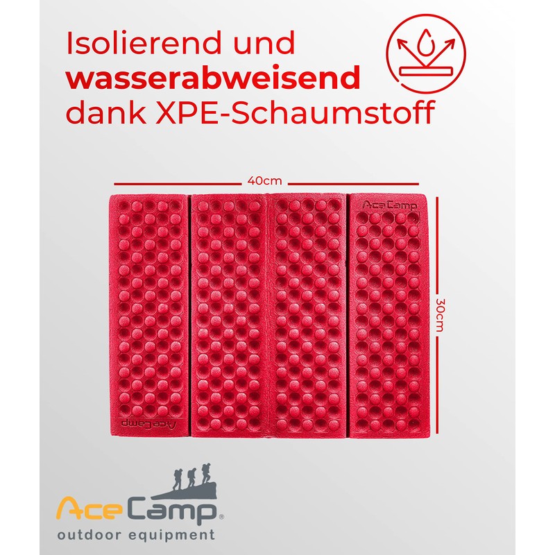 AceCamp Portable Ultralight Mini Waterproof Folding Mat, Foam Sitting Pad