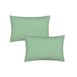 AIMANE® Percale Pair of Housewife Pillowcases 50 x 75 CM Polycotton Easy Care Plain Dyed Pillowcases Envelope Closure (Mint Green, Housewife Pillowcases)
