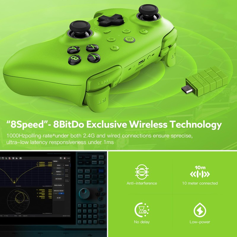 8Bitdo Ultimate 2 Wireless 2.4G Controller (TMR Joystick Update), Star-Ring