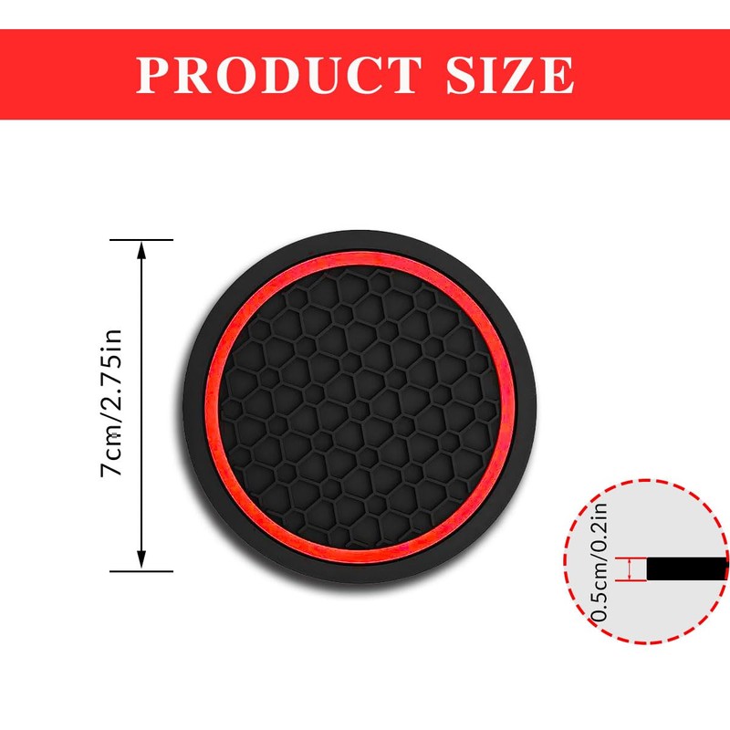 4PCS Car Cup Holder Coasters, Dustproof Automotive Interior Accessories Mat,2.75
