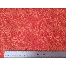 MDG Orange Floral BTY Calico Tonal Shades of Deep Orange Wine Blender Tone on Tone