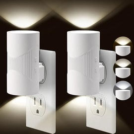 2PCS Luz Nocturna Enchufable, 3 Temperaturas de Color, 4 Nievel de Brillo, Luz de Noche para Dormitorio, Cocina, Baño, Pasillo y Escaleras