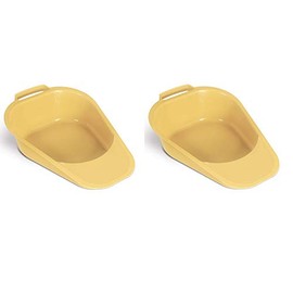 Portable, Easy to Clean Fracture Bed Pan with Built-in Handle - Gold (Pack of 2)
