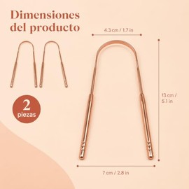 2Pzs Raspador de Lengua Acero Inoxidable, Limpiador de Lengua