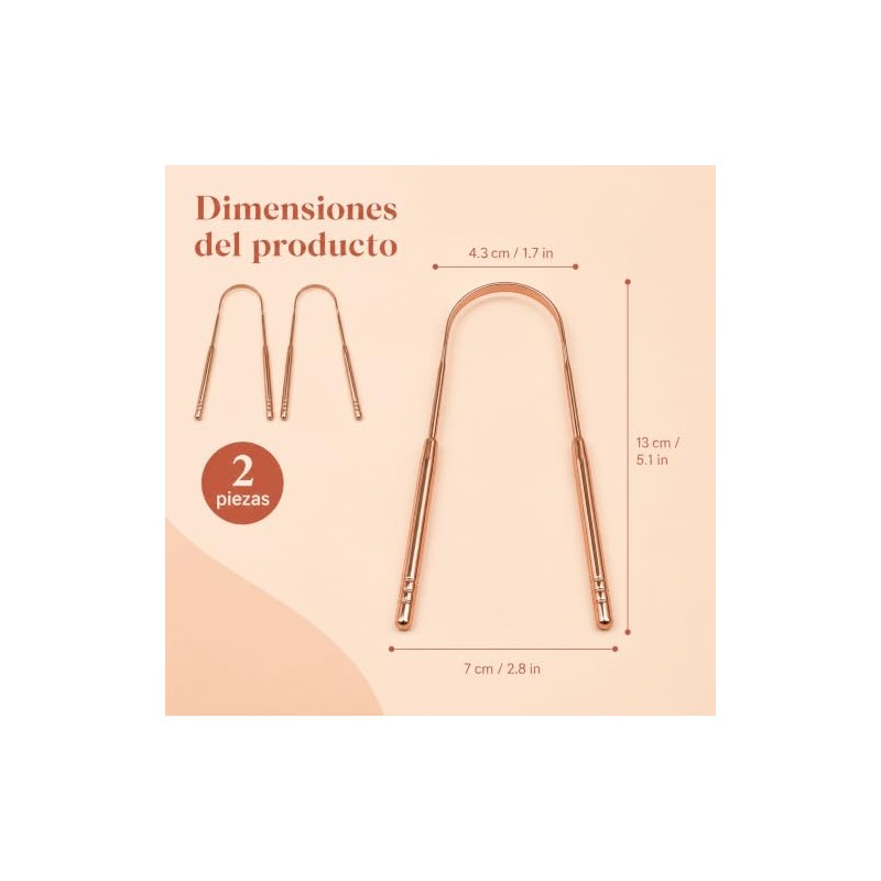 2Pzs Raspador de Lengua Acero Inoxidable, Limpiador de Lengua