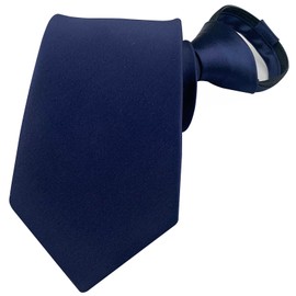 QCWQMYL One-Touch Necktie, Zip-Type, Convenient, Easy, 3 Seconds, Zipper Type, Formal, Business, Black, Formal Clothes, Weddings, Graduations, Funerals, Navy Necktie, navy/A