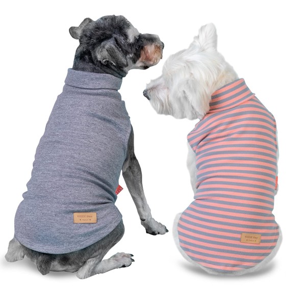 KYEESE 2Pack Dog Coat Turtleneck Stretchy Dog Sweater Super Soft