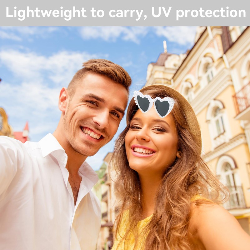 BinXiaoQin 1 Piece Heart Sunglasses, White