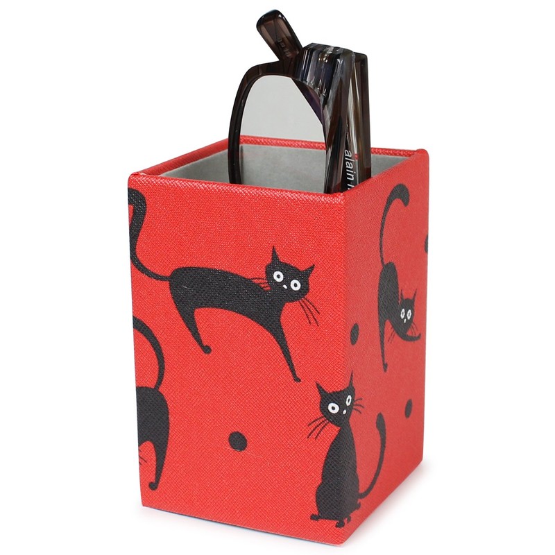 Pearl Glasses Stand Red Cat Large