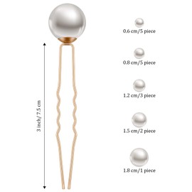 32 Pieces Wedding Pearl Hair Pins Bridal Pearl Rhinestone Hair Pins Hair Accessories U Shape Barrette for Bride Bridesmaid Women Girls (Silver)