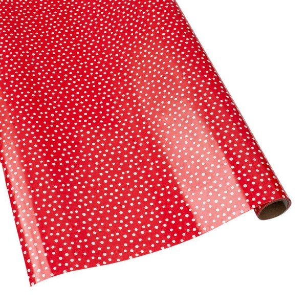 Caspari Small Dots 30 in. x 8 ft. Wrapping Paper in Red, 2 Rolls Included