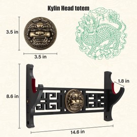 Ekkhysis Kylin Sword Stand, Sword Hook, Katana Sword Stand, Wall Mounted, Suitable for a Variety of Weapons, Cosplay Sword, Samurai, Demon Slayer Katana, Tanjirou, Weapon Stand
