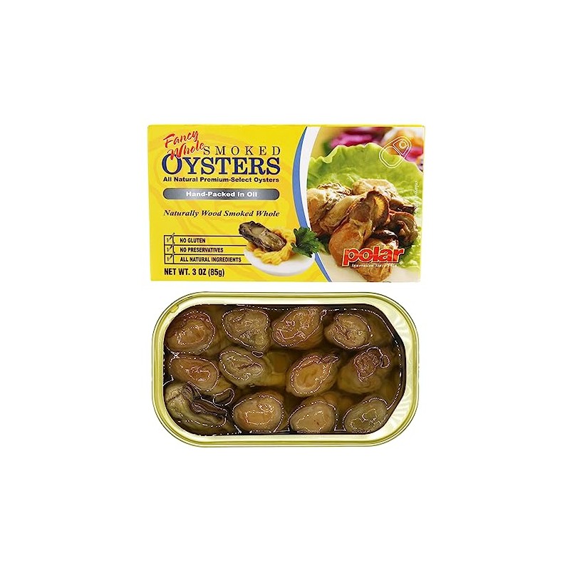 MW Polar Fancy Whole Smoked Oysters – 3 oz Cans