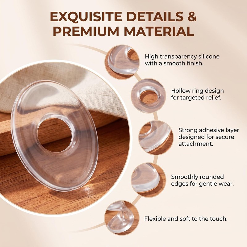 36PCS Clear Oval Gel Foot Corn Pads Cushions