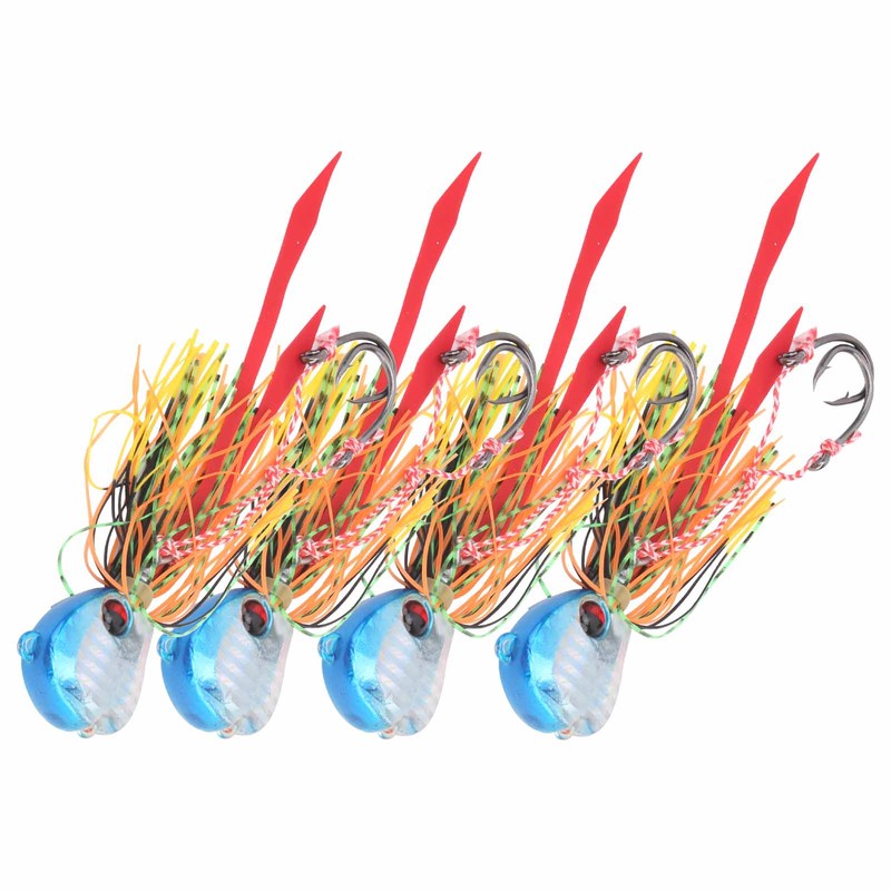 4Pcs 65g Fishing Artificial Baits Silicone Skirts Lures with Hook