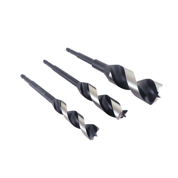 Wood Owl 00707 3 Piece Set OverDrive Fast Boring Ultra Smooth Auger Brad Point Boring Bits Containing the Following Sizes 5/8”, 3/4” and 1”
