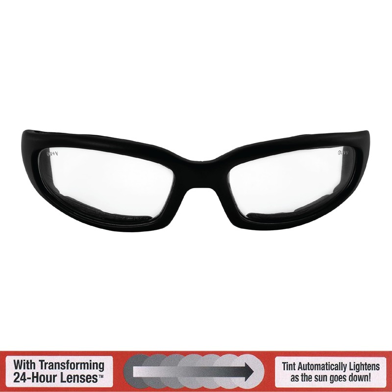Global Vision Eyewear Chicago- Photochromic Light Adjusting Foam Padded Motorcycle