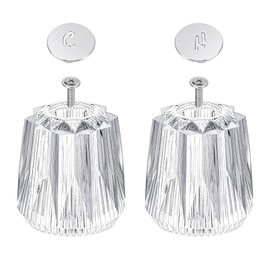 Framendino, 2 Pack Shower Knobs Replacement Universal Hot and Cold Clear Acrylic Handles Faucet Handle