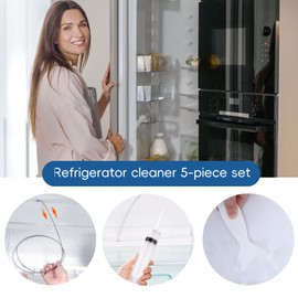 SHCHME Fridge Dredger Set, 5 Pcs Fridge Drain Pipe Blocked Dredging Tool Refrigerator Drain Hole Blockage Remover Kits