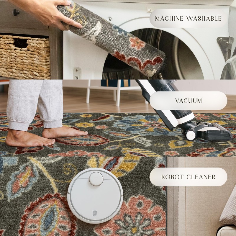 Maples Rugs Gardena Floral Runner Rug – Made in USA