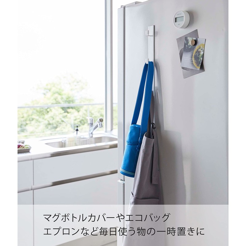 Yamazaki 5250 Magnetic Refrigerator Side Vertical 3 Hooks, White, Approx.